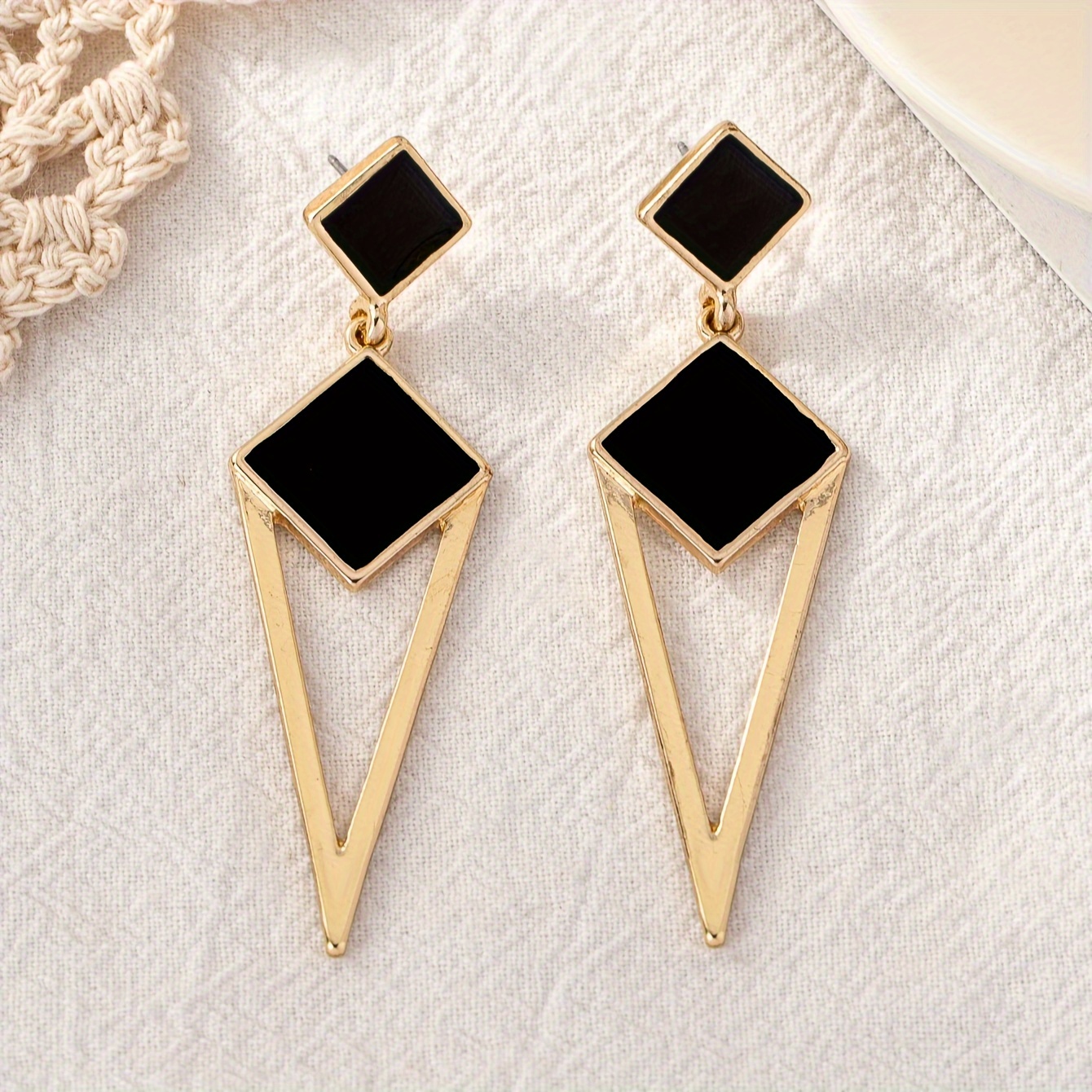 Alloy Diamond Drop Earrings for Summer